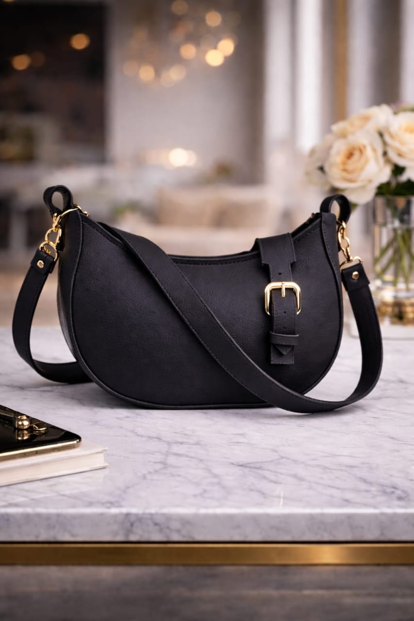 Half Buckel Moon Bag Handbag for girls - Bags for girls - Leather Bag for women