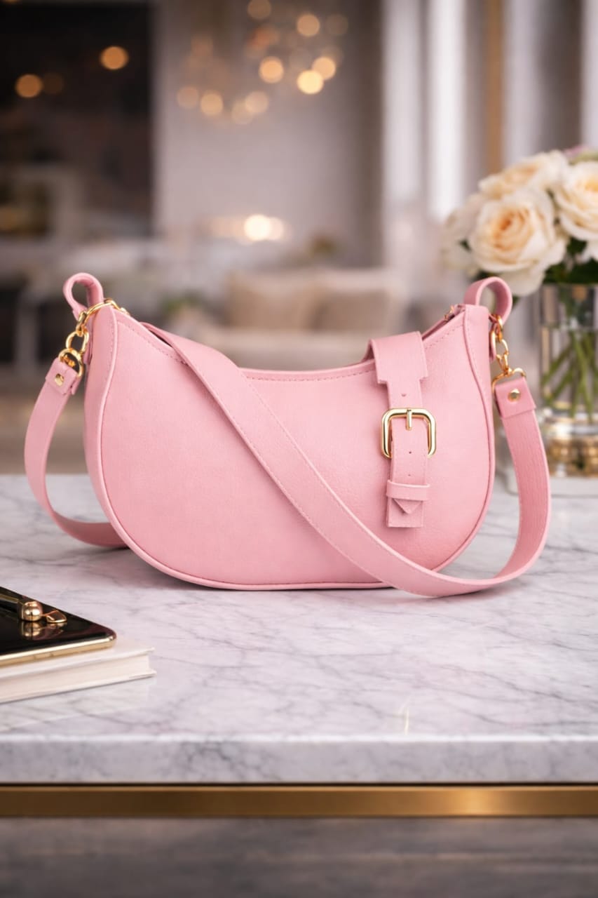 Half Buckel Moon Bag Handbag for girls - Bags for girls - Leather Bag for women